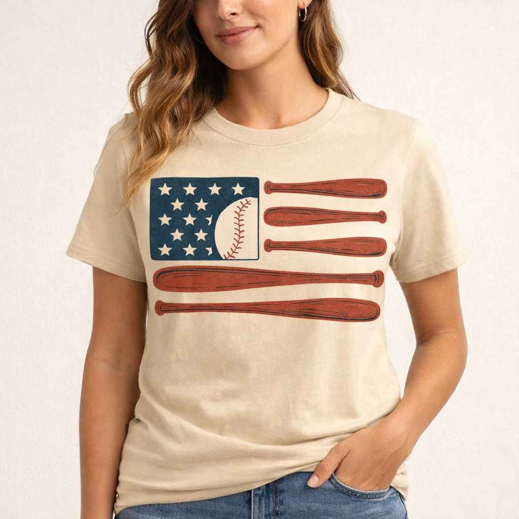 American Flag Baseball Tee