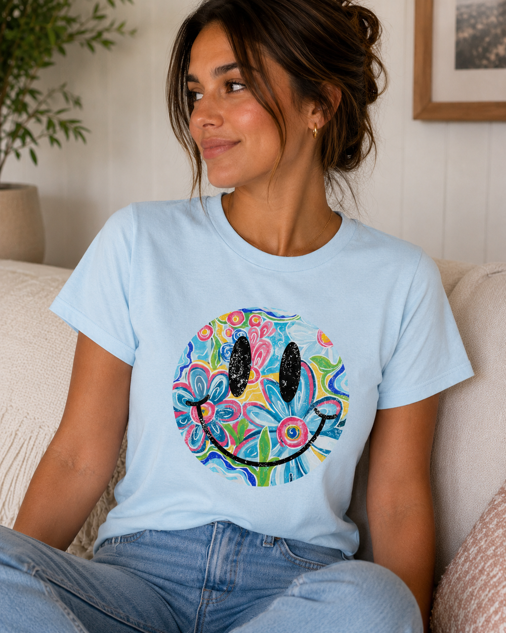 Floral Smiley Tee