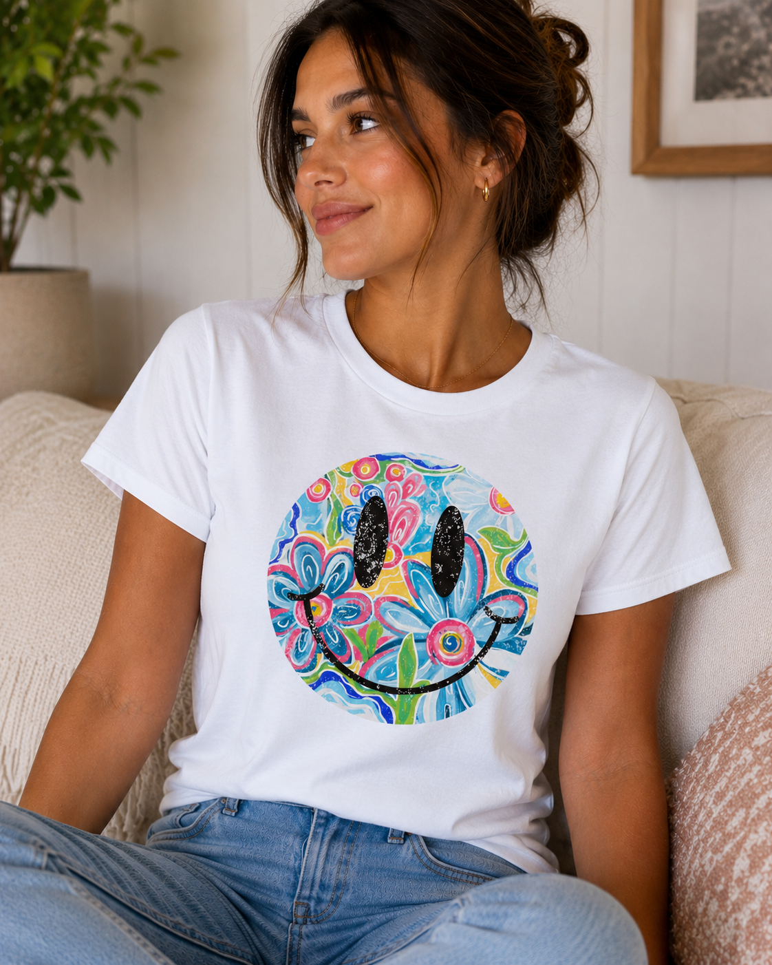 Floral Smiley Tee