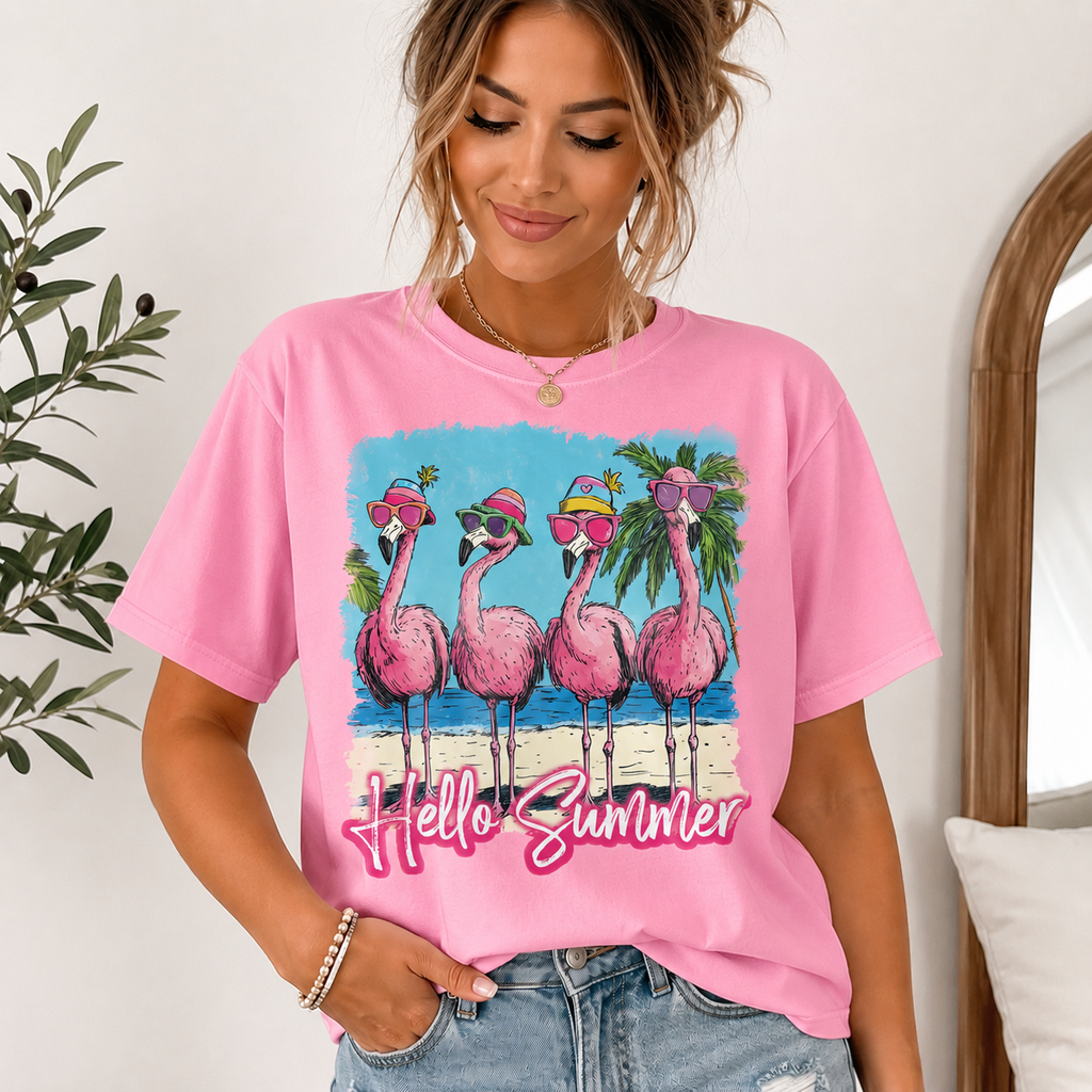 Hello Summer Flamingos