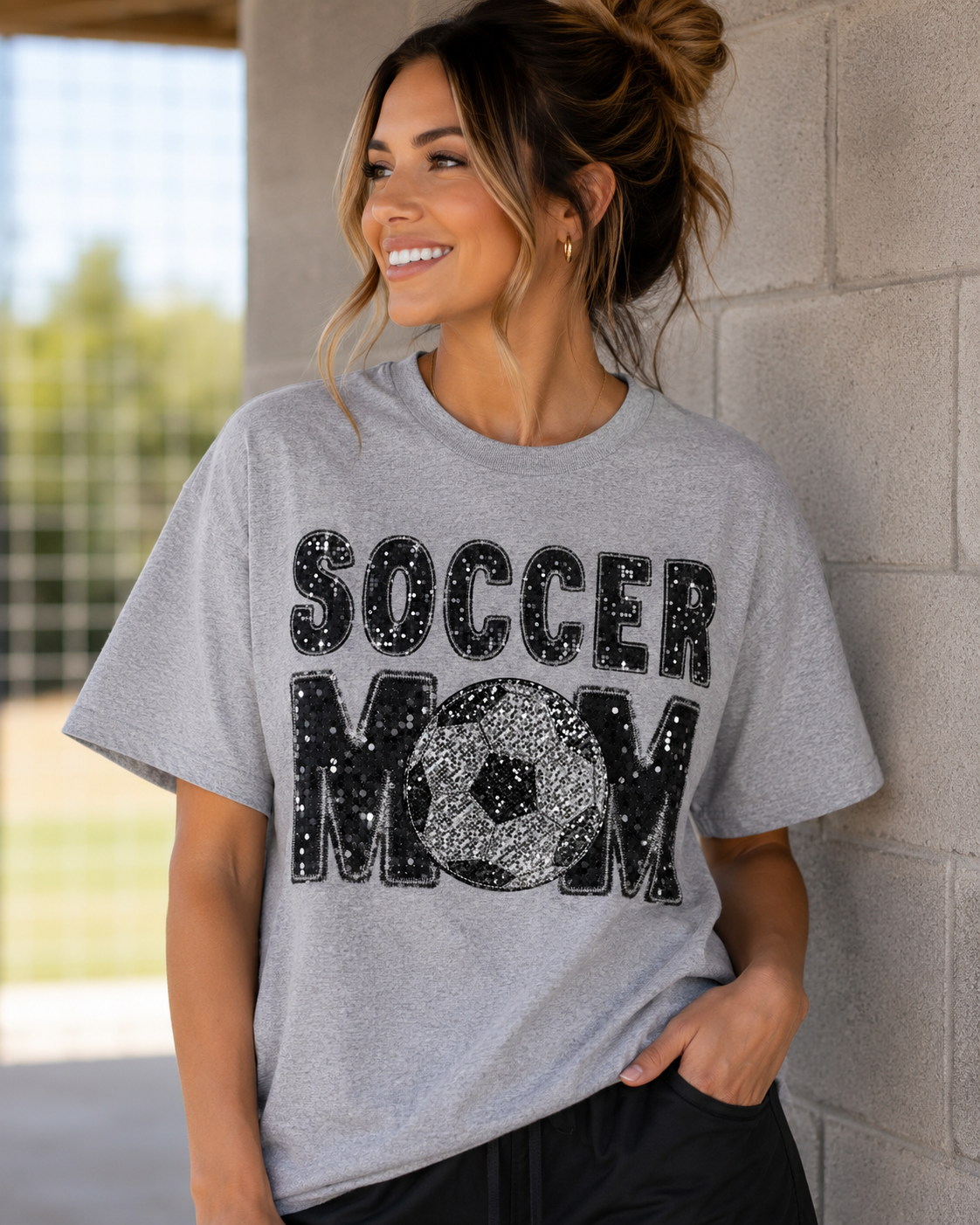 Soccer mom faux sparkle