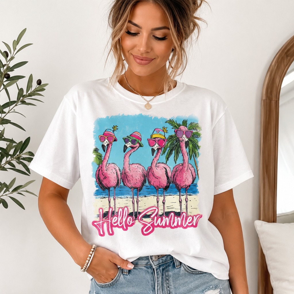 Hello Summer Flamingos