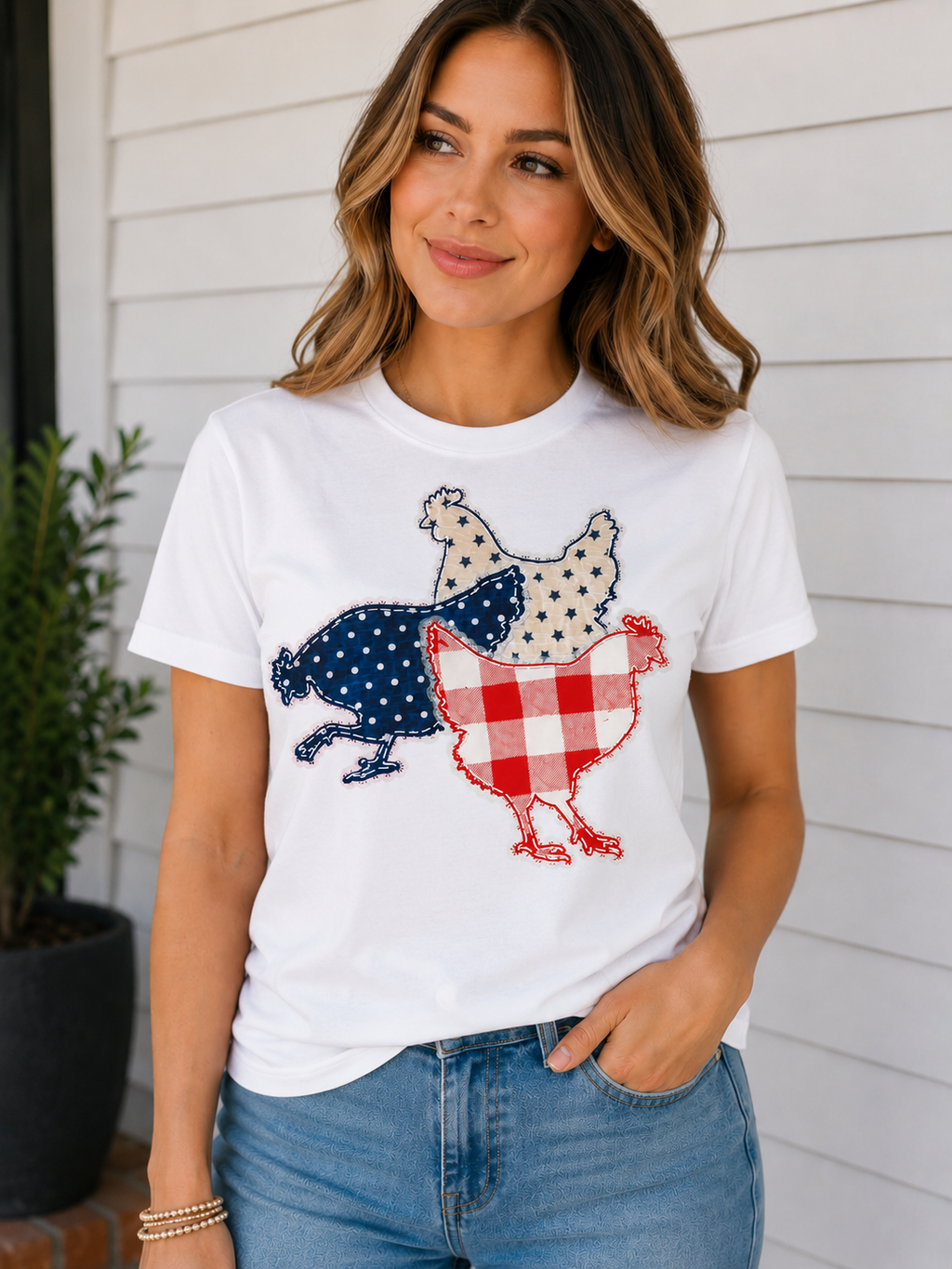 Red White and Blue Chickens
